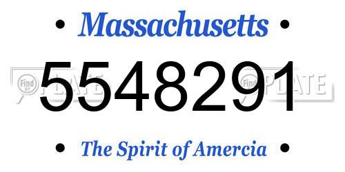 5548291 Massachusetts License Plate