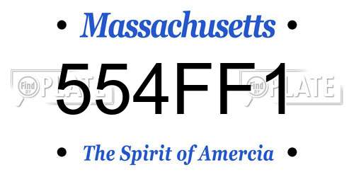 554FF1 Massachusetts License Plate