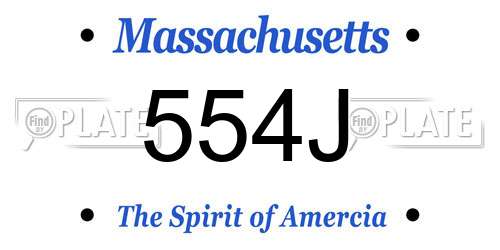554J Massachusetts License Plate