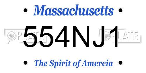 554NJ1 Massachusetts License Plate