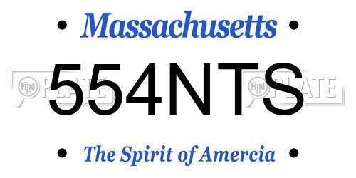 554NTS Massachusetts License Plate