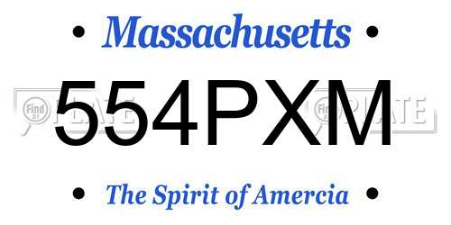 554PXM Massachusetts License Plate