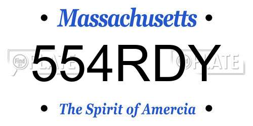554RDY Massachusetts License Plate