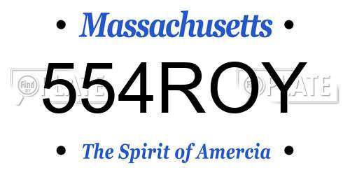 554ROY Massachusetts License Plate