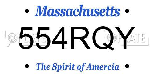 554RQY Massachusetts License Plate