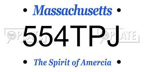 554TPJ Massachusetts License Plate