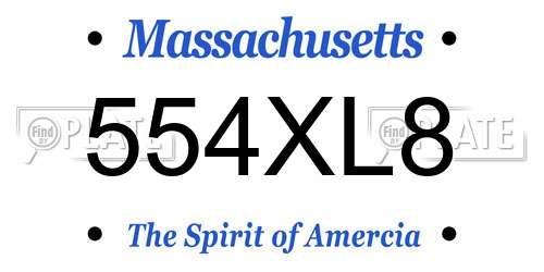 554XL8 Massachusetts License Plate