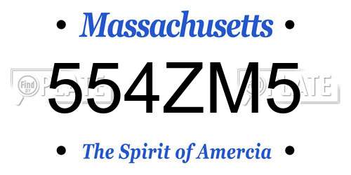 554ZM5 Massachusetts License Plate