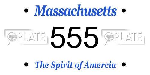 555 Massachusetts License Plate