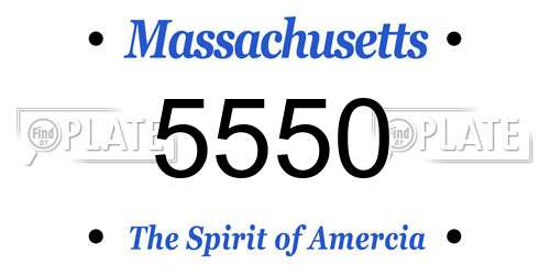 5550 Massachusetts License Plate