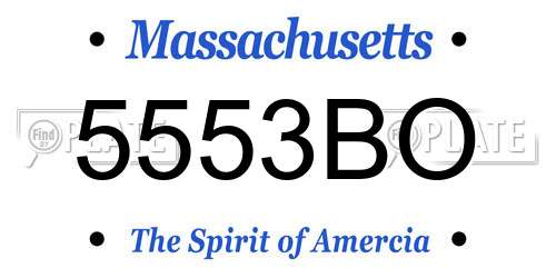 5553BO Massachusetts License Plate