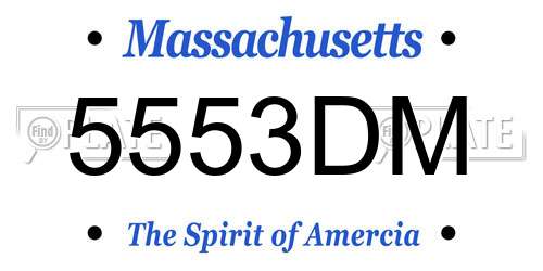 5553DM Massachusetts License Plate
