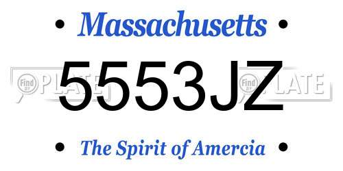5553JZ license plate in MA state