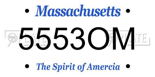 5553OM Massachusetts License Plate