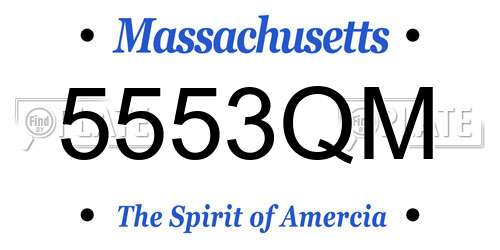 5553QM Massachusetts License Plate
