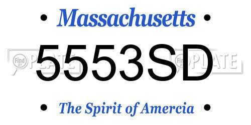 5553SD Massachusetts License Plate