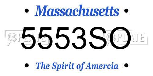 5553SO Massachusetts License Plate