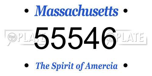 55546 Massachusetts License Plate