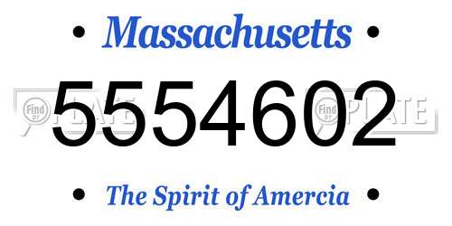5554602 Massachusetts License Plate