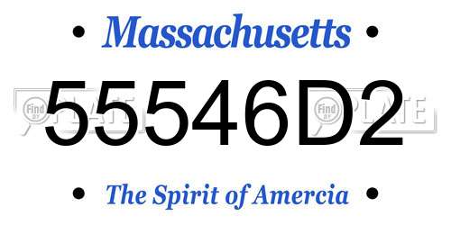 55546D2 Massachusetts License Plate