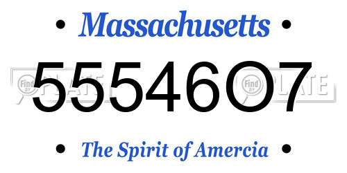 55546O7 Massachusetts License Plate