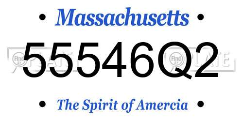 55546Q2 Massachusetts License Plate
