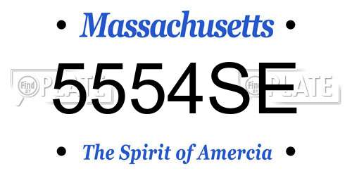 5554SE Massachusetts License Plate