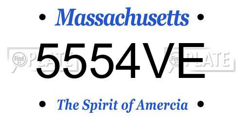 5554VE Massachusetts License Plate