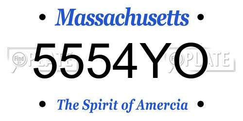 5554YO Massachusetts License Plate