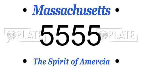 5555 Massachusetts License Plate