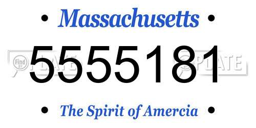 5555181 Massachusetts License Plate