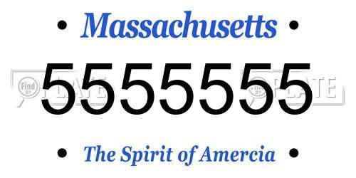 5555555 Massachusetts License Plate