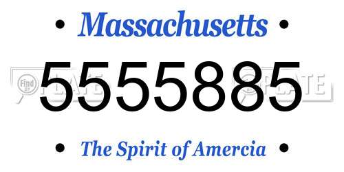 5555885 Massachusetts License Plate