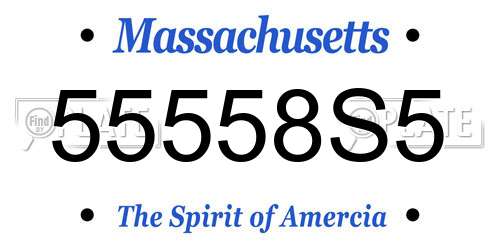 55558S5 Massachusetts License Plate