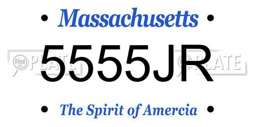 5555JR Massachusetts License Plate