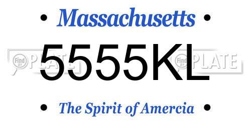 5555KL Massachusetts License Plate