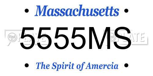 5555MS Massachusetts License Plate
