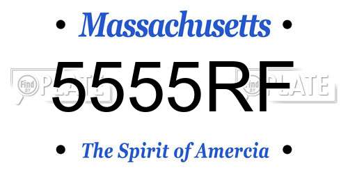 5555RF Massachusetts License Plate