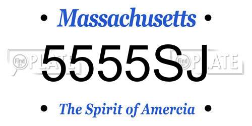 5555SJ Massachusetts License Plate