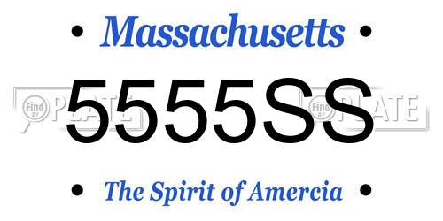 5555SS Massachusetts License Plate