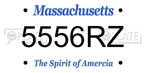 5556RZ Massachusetts License Plate