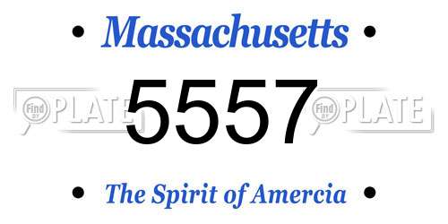 5557 Massachusetts License Plate