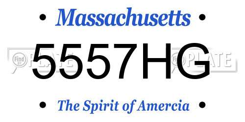 5557HG Massachusetts License Plate