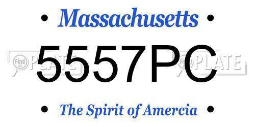 5557PC Massachusetts License Plate