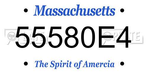 55580E4 Massachusetts License Plate
