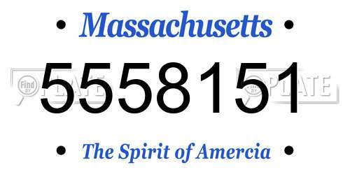 5558151 Massachusetts License Plate