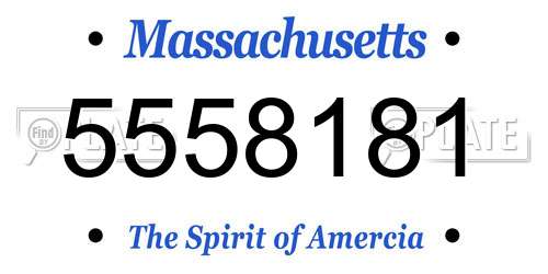 5558181 Massachusetts License Plate