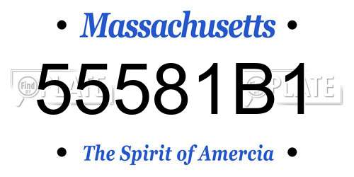 55581B1 Massachusetts License Plate
