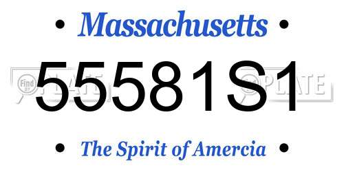 55581S1 Massachusetts License Plate
