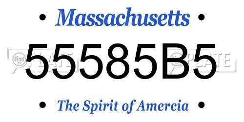 55585B5 Massachusetts License Plate